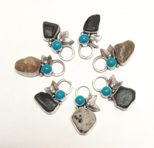 Judy Larson's Stone Key Fob - , Hair Accessories, Zipper Pulls, Christmas Ornaments, Dapping, Dapping Jewelry, Butane Torch, Soldering, Solder, Design, tumble for shine